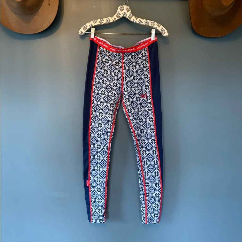 Kari Traa :: SET Merino Wool Rose Half Zip Base Layer + leggings sz medium - Picture 3 of 13
